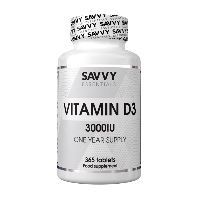 Savvy Essentials Vitamin D3 3000iu - 365 Tablets - Vitamin D Supplement at MySupplementShop by Nxt Nutrition